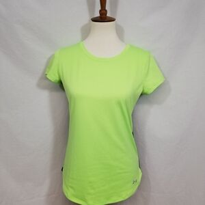 Under Armour Green Fitted Athletic T-Shirt Women's Sm Short Sleeve Workout Top